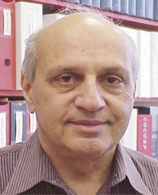 Manik Talwani in his office in 2003