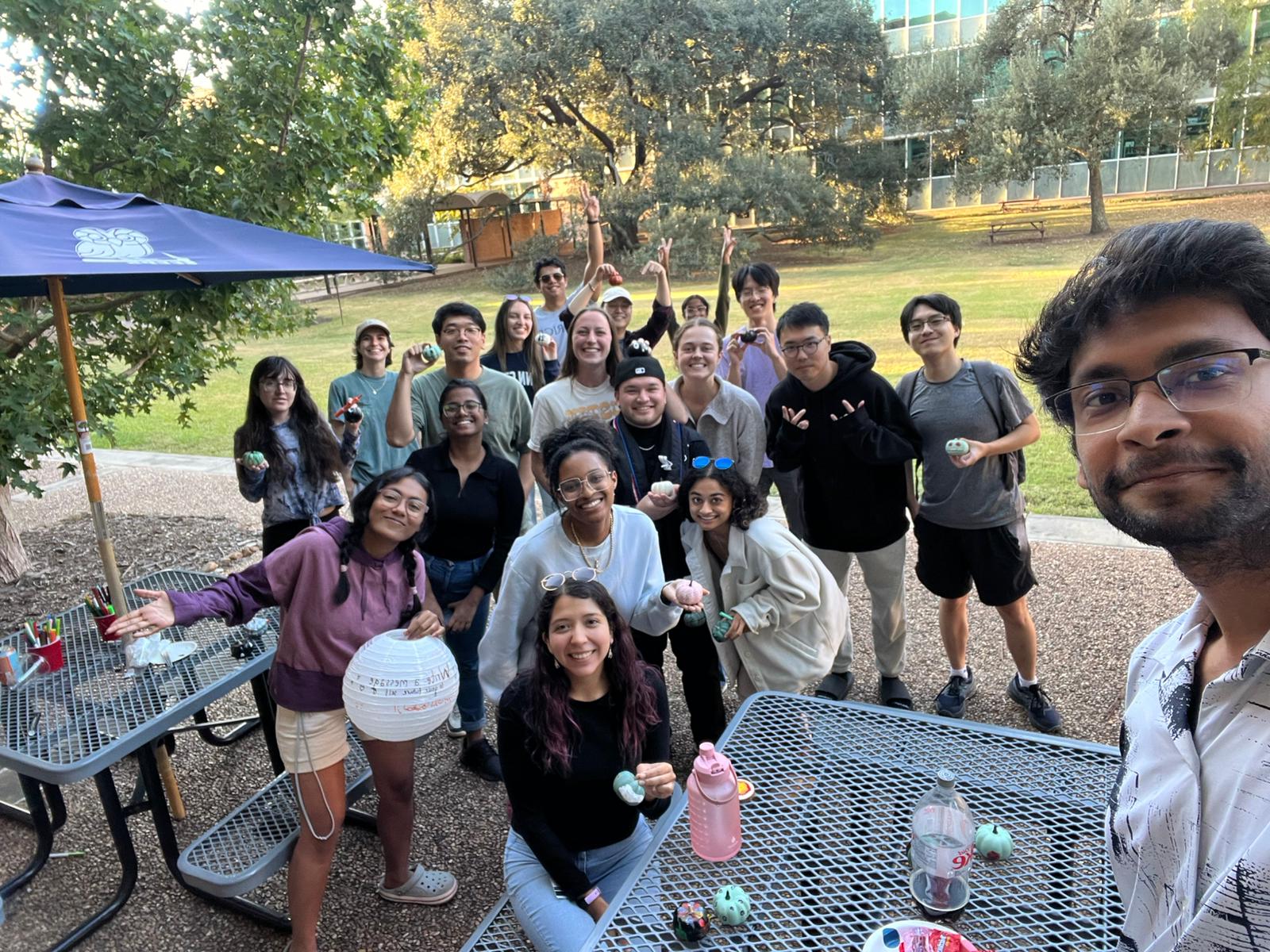 Group picture of geounion pumpkin painting event