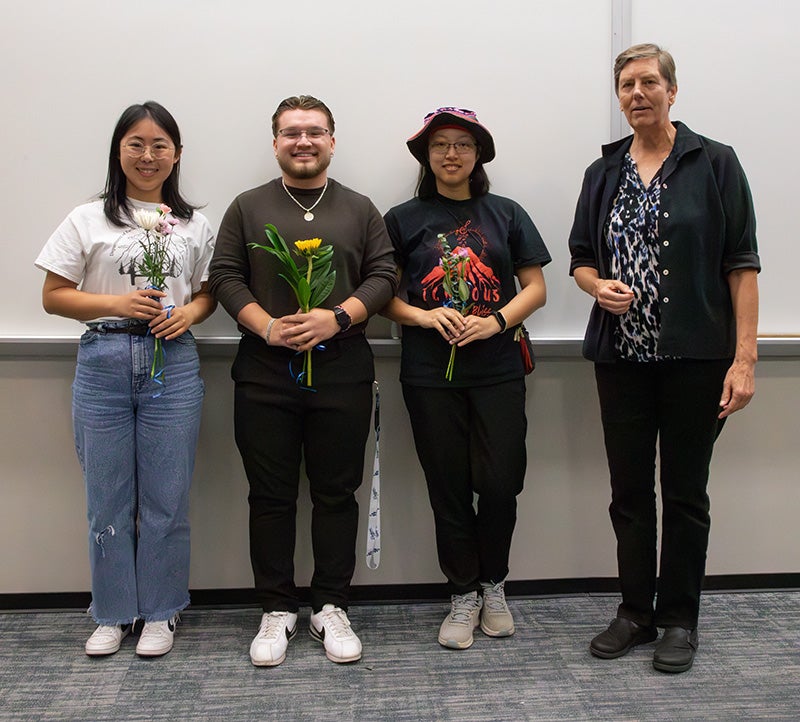 Image of three recipients of the EEPS Departmental service award