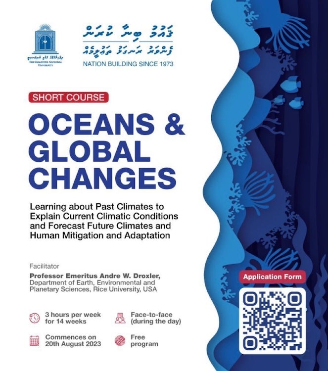 Course advertisement MNU Oceans and Global Changes