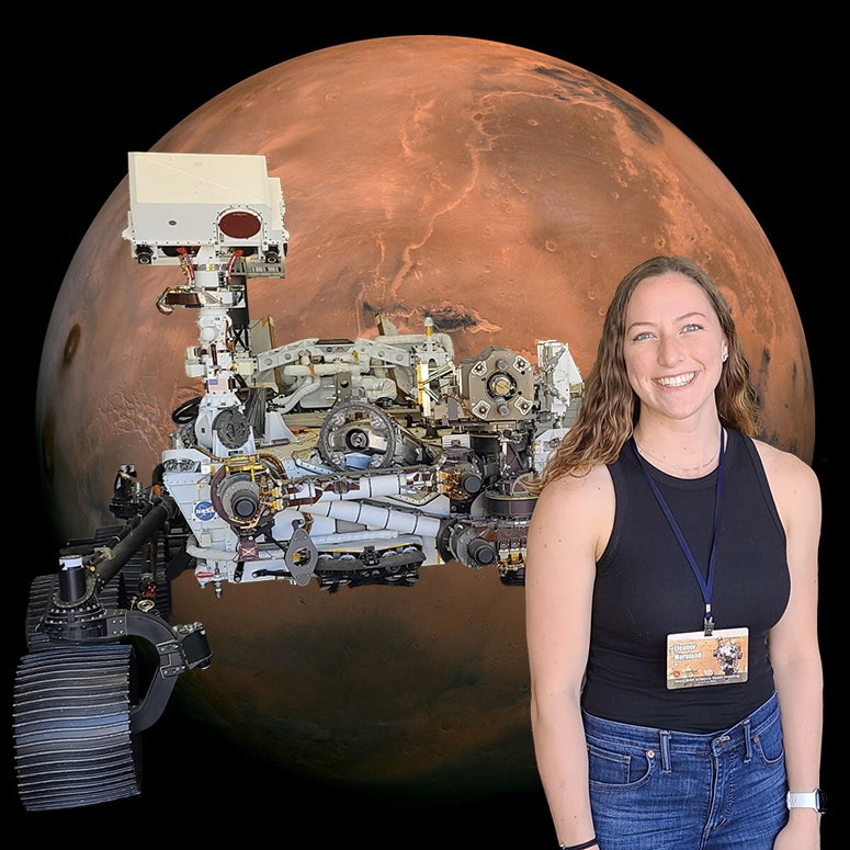 Ellie & Percy in front of Mars