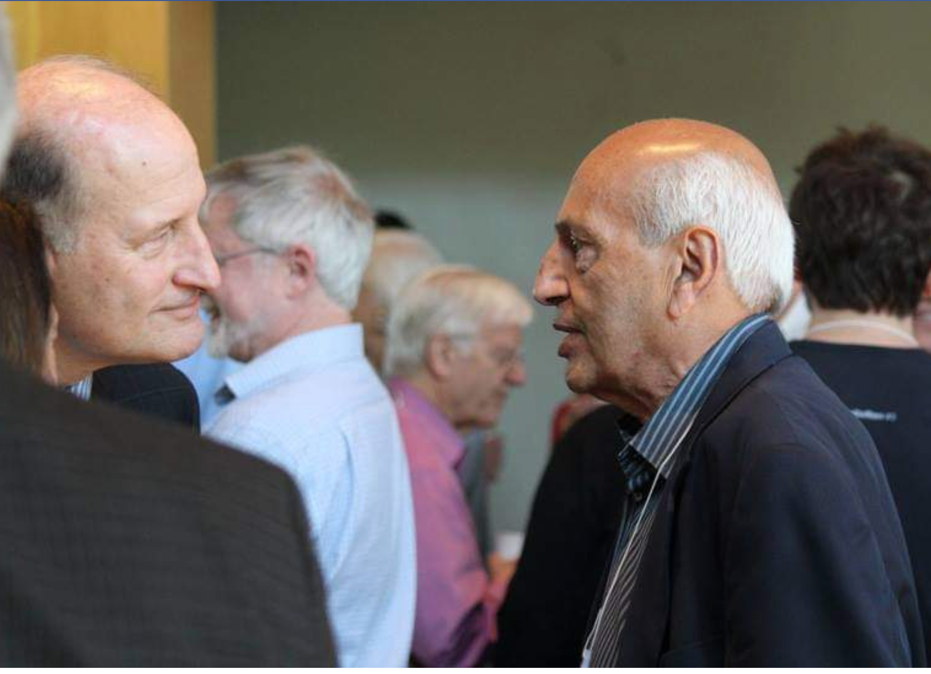 Manik Talwani with Roger Buck at LDEO's 50th Anniversary, 2016