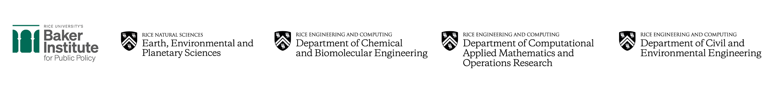 Image of all Rice University departments supporting IRESS