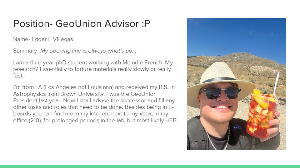 Geounion advisor with picture and description