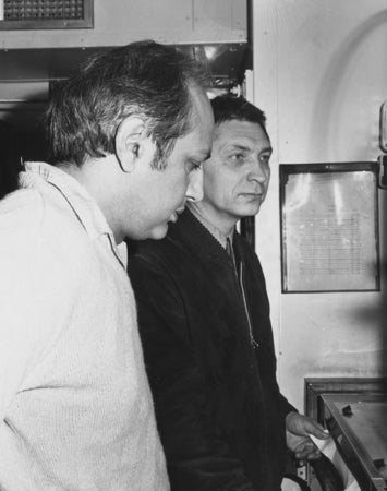 Manik Talwani on board IODP ship, 1974, image UCSD library