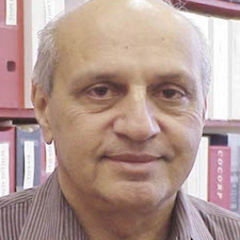 Manik Talwani in his office in 2003