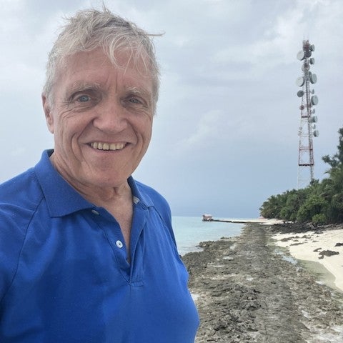 André Droxler on Rasfari Island, Maldives